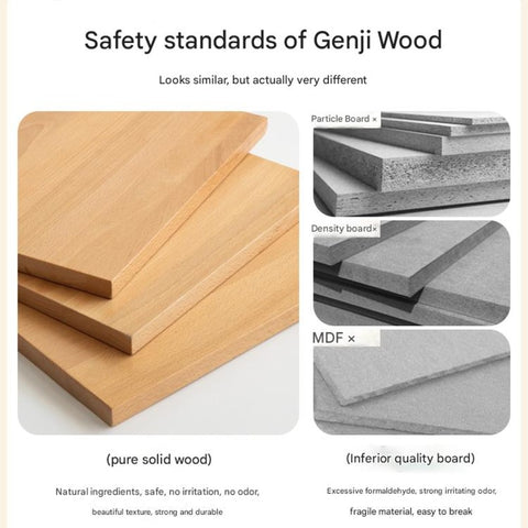 Beech Solid Wood Kids Study Chair Adjustable Ergonomic Natural Finish Washable Upholstered Seat for Study & Home Desk