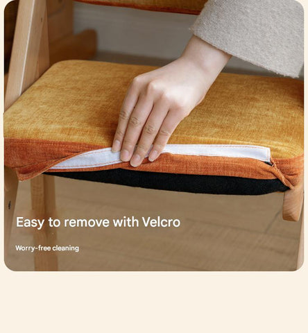 Beech Solid Wood Kids Study Chair Adjustable Ergonomic Natural Finish Washable Upholstered Seat for Study & Home Desk