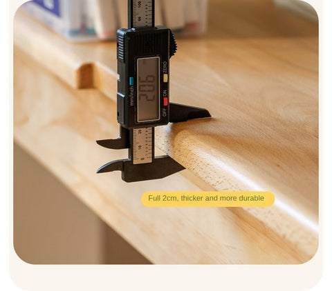 Beech Solid Wood Childrens Study Desk Natural Finish Minimalist Writing Desk with Storage & Shelves