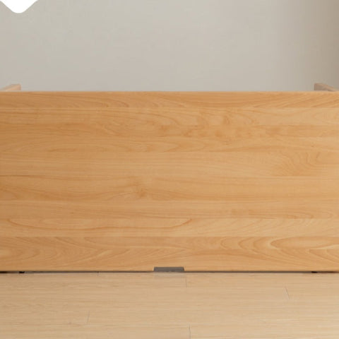 Beech Solid Wood Childrens Study Desk Natural Finish Minimalist Writing Desk with Storage & Shelves