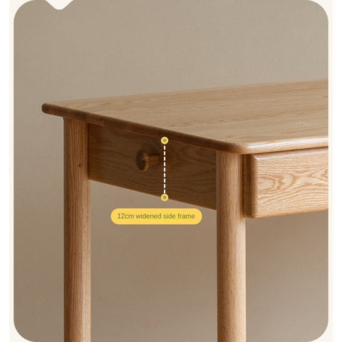 Oak Beech Solid Wood Children Study Desk & Bookshelf Integrated Natural Finish Eco Friendly