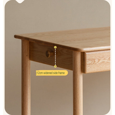 Oak Beech Solid Wood Children Study Desk & Bookshelf Integrated Natural Finish Eco Friendly