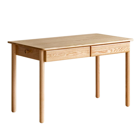 Oak Beech Solid Wood Children Study Desk & Bookshelf Integrated Natural Finish Eco Friendly