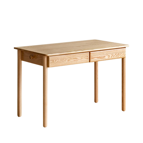 Oak Beech Solid Wood Children Study Desk & Bookshelf Integrated Natural Finish Eco Friendly