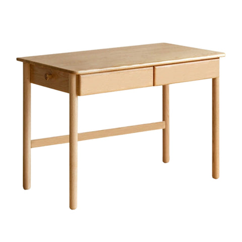 Oak Beech Solid Wood Children Study Desk & Bookshelf Integrated Natural Finish Eco Friendly
