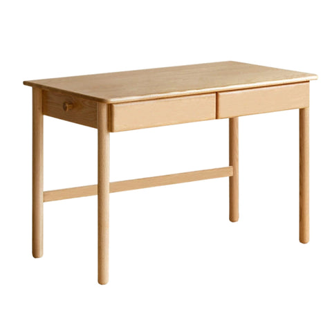 Oak Beech Solid Wood Children Study Desk & Bookshelf Integrated Natural Finish Eco Friendly