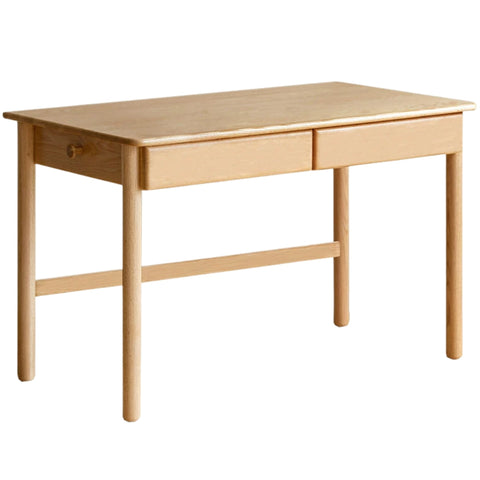 Oak Beech Solid Wood Children Study Desk & Bookshelf Integrated Natural Finish Eco Friendly