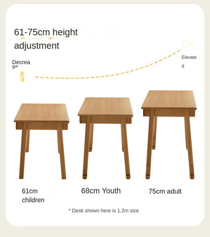 Beech, Oak Solid Wood Children's Study Table