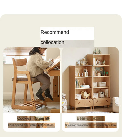 Beech, Oak Solid Wood Children's Study Table