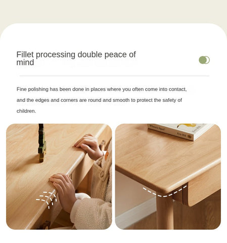 Beech, Oak Solid Wood Children's Study Table