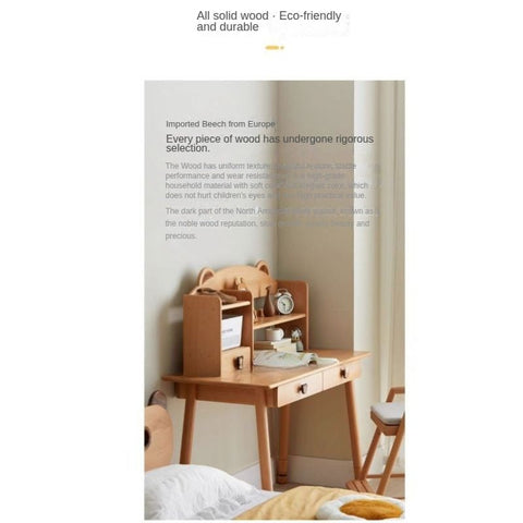 Beech, Oak Solid Wood Children's Study Table