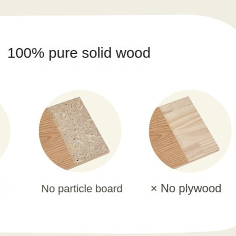 Beech Solid Wood Adjustable Study Table for Children Cookie Color Kids Writing Desk with Storage & Wheels