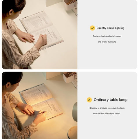 Poplar Solid Wood Cream Bookshelf Desk with Integrated Lighting & Storage for Kids Study