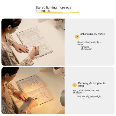 Poplar Solid Wood Cream Bookshelf Desk with Integrated Lighting & Storage for Kids Study