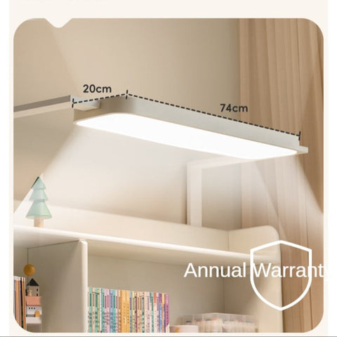 Poplar Solid Wood Cream Bookshelf Desk with Integrated Lighting & Storage for Kids Study