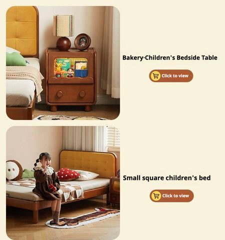 Poplar Solid Wood Retro Teak Childrens Study Desk with Bookshelf and Double Drawers Eco Friendly Home School Writing Table