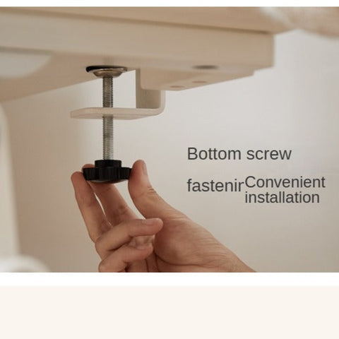 Poplar Solid Wood Adjustable Kids Study Desk Cream Finish Durable Writing Table with Storage Options