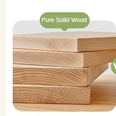 Beech Solid Wood Adjustable Study Table & Bookshelf with Drawer Natural Finish for Kids