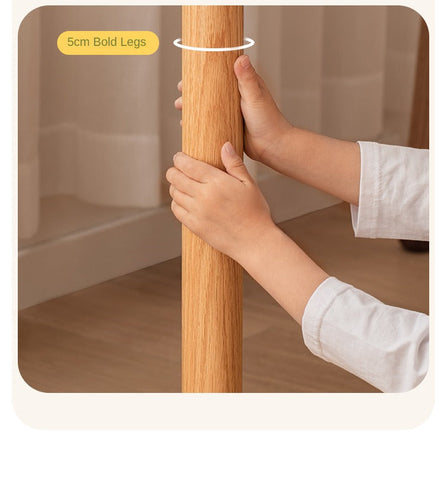 Beech Solid Wood Kids Writing Desk Natural Oak Finish Minimalist Study Table with Storage Drawers