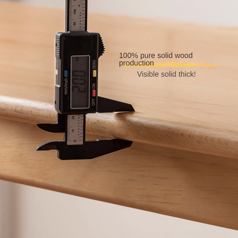 Beech Solid Wood Kids Writing Desk Natural Oak Finish Minimalist Study Table with Storage Drawers