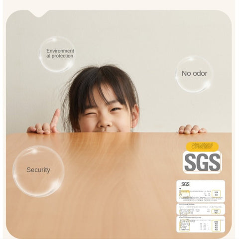 Oak Solid Wood Children’s Study Desk with Bookshelf Modern Light Wood Storage Table