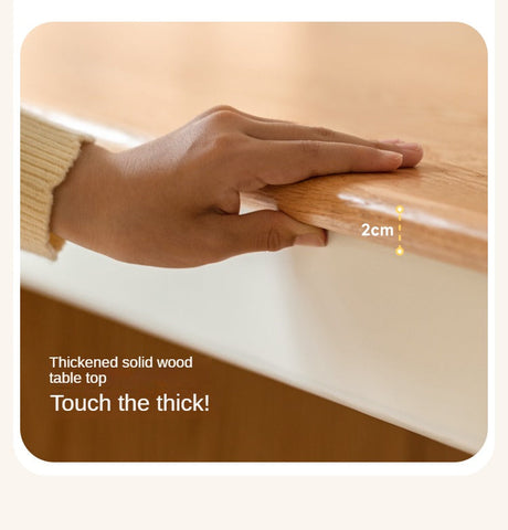 Oak Solid Wood Children’s Study Desk with Bookshelf Modern Light Wood Storage Table