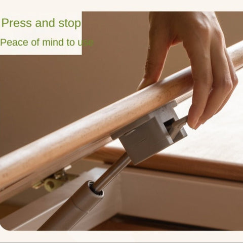 Beech Solid Wood Hand Crank Height Adjustable Study Desk for Children Natural Finish with Storage Basket