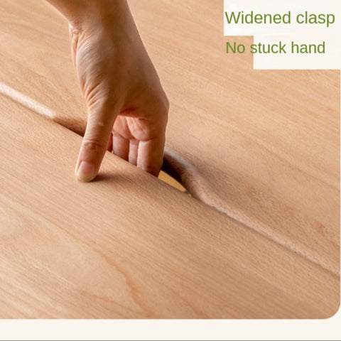 Beech Solid Wood Hand Crank Height Adjustable Study Desk for Children Natural Finish with Storage Basket