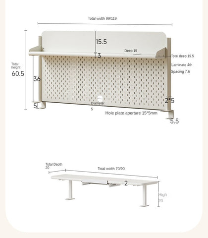Beech Solid Wood Adjustable Liftable Study Desk for Children Natural Finish Modern Minimalist