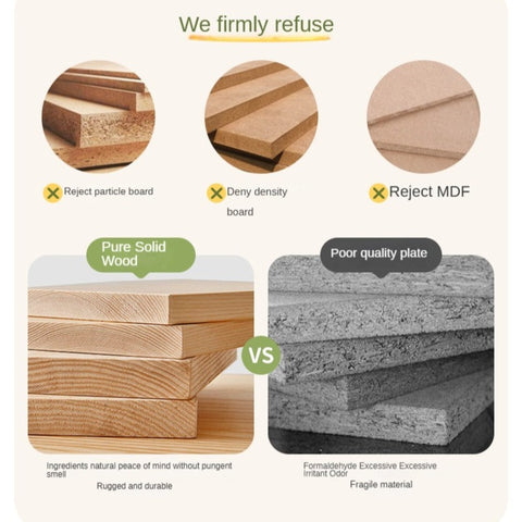 Beech Solid Wood Adjustable Liftable Study Desk for Children Natural Finish Modern Minimalist