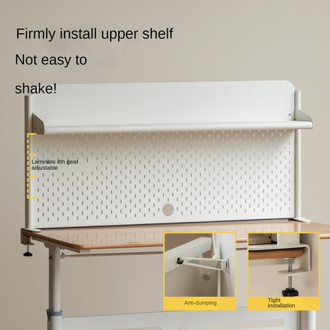 Beech Solid Wood Adjustable Liftable Study Desk for Children Natural Finish Modern Minimalist