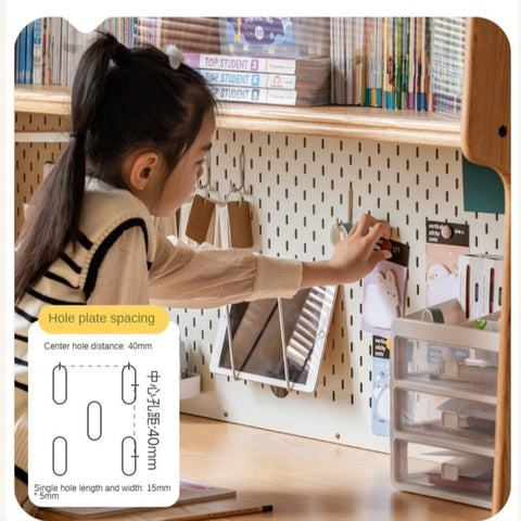 Beech Solid Wood Adjustable Children Study Table Hand Crank Lift Writing Desk Walnut Frame Modern Design