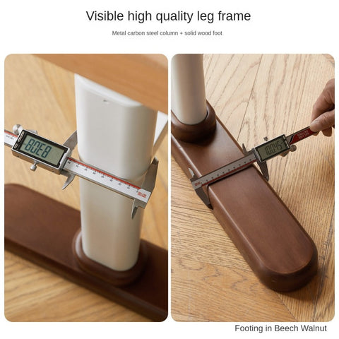 Beech Solid Wood Adjustable Children Study Table Hand Crank Lift Writing Desk Walnut Frame Modern Design