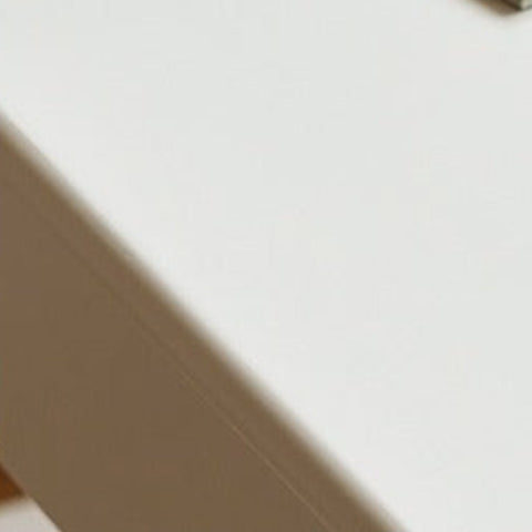 Poplar Solid Wood Study Table and Writing Desk White Cream for Kids Durable Double Drawer Organizer