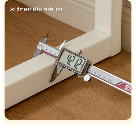 Rubber Wood Solid Wood White Childrens Study Desk Cream Finish Durable Writing Table for Bedroom or Living Room