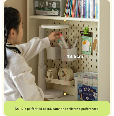 Rubber Wood Solid Wood White Childrens Study Desk Cream Finish Durable Writing Table for Bedroom or Living Room