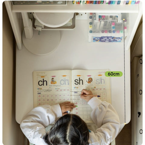 Rubber Wood Solid Wood White Childrens Study Desk Cream Finish Durable Writing Table for Bedroom or Living Room