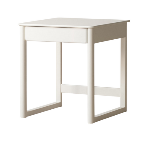 Rubber Wood Solid Wood White Childrens Study Desk Cream Finish Durable Writing Table for Bedroom or Living Room