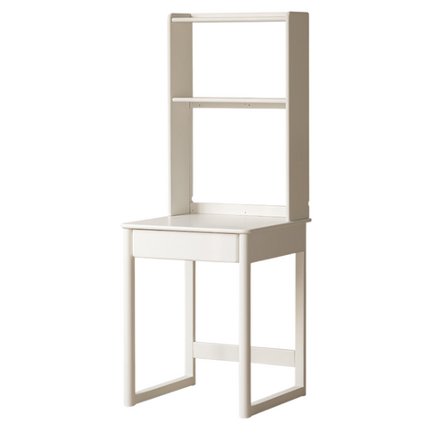 Rubber Wood Solid Wood White Childrens Study Desk Cream Finish Durable Writing Table for Bedroom or Living Room