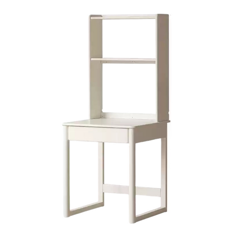 Rubber Wood Solid Wood White Childrens Study Desk Cream Finish Durable Writing Table for Bedroom or Living Room