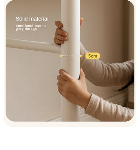 Poplar Solid Wood Cream Retractable Double Desk for Children Student Study Table with Storage