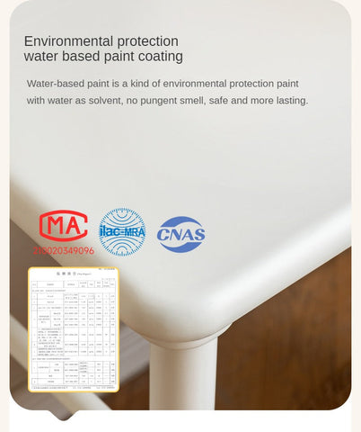 Poplar Solid Wood Cream Retractable Double Desk for Children Student Study Table with Storage