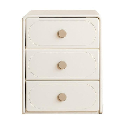 Poplar Solid Wood Cream Retractable Double Desk for Children Student Study Table with Storage