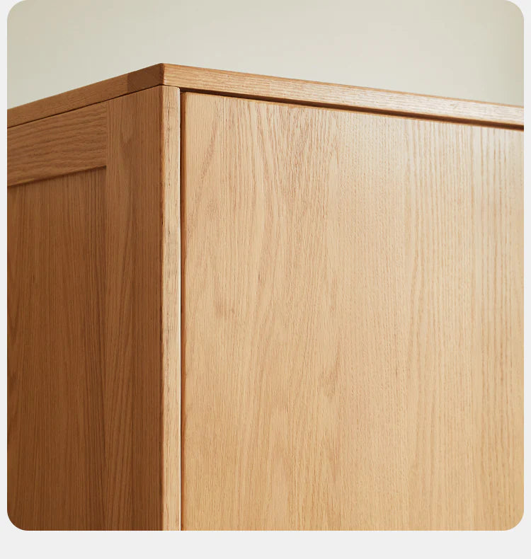 Oak Solid Wood Kids Wardrobe And Bookcase Combination