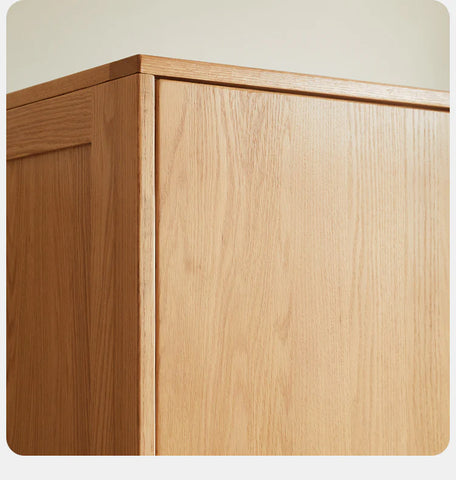 Oak Solid Wood Kids Wardrobe And Bookcase Combination