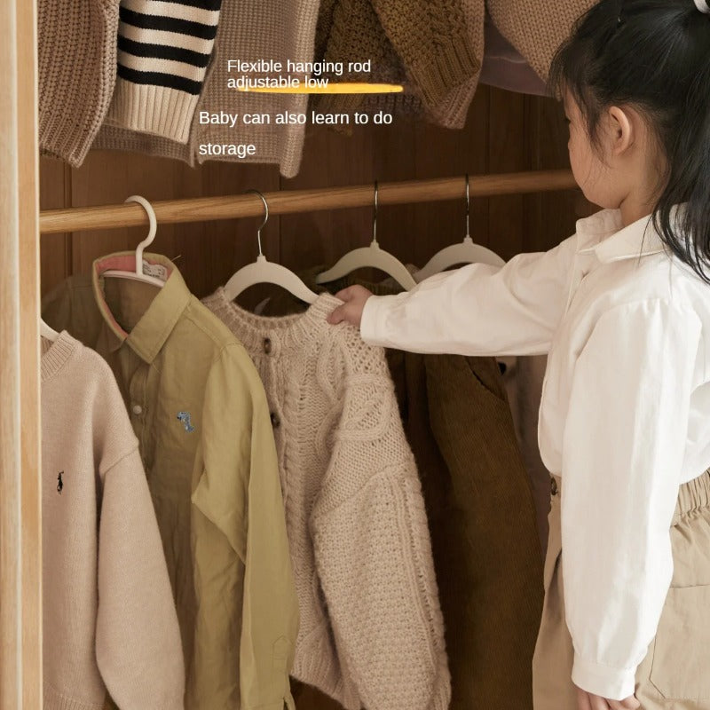 Oak Solid Wood Kids Wardrobe And Bookcase Combination