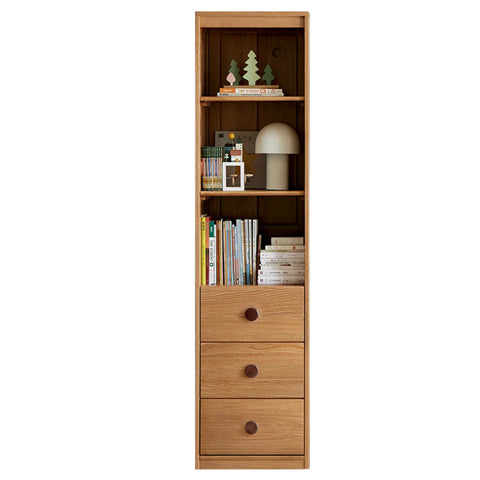 Oak Solid Wood Kids Wardrobe And Bookcase Combination