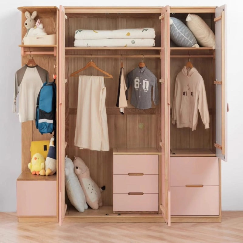 Beech Solid Wood Kids Wardrobe