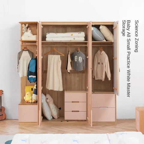Beech Solid Wood Kids Wardrobe