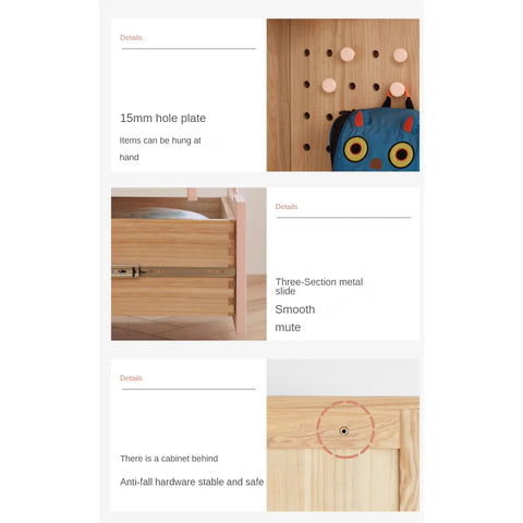 Beech Solid Wood Kids Wardrobe